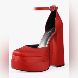 Elegant Red Platform Heels